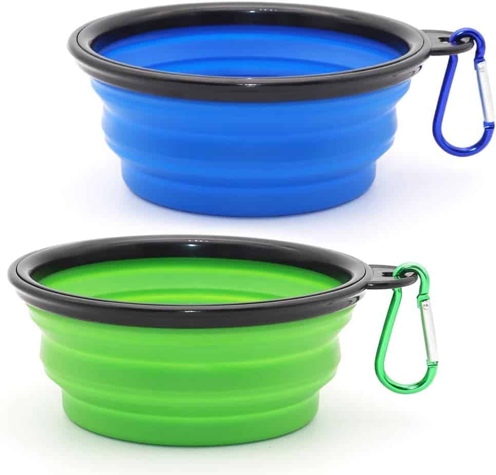 SLSON Dog Bowl Pet Collapsible Bowls, 2 Pack Collapsible Dog